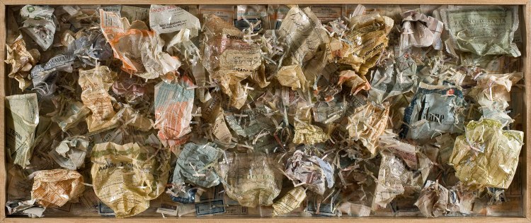 Carta straccia #1_tecnica mista resina su carta su legno 50x120