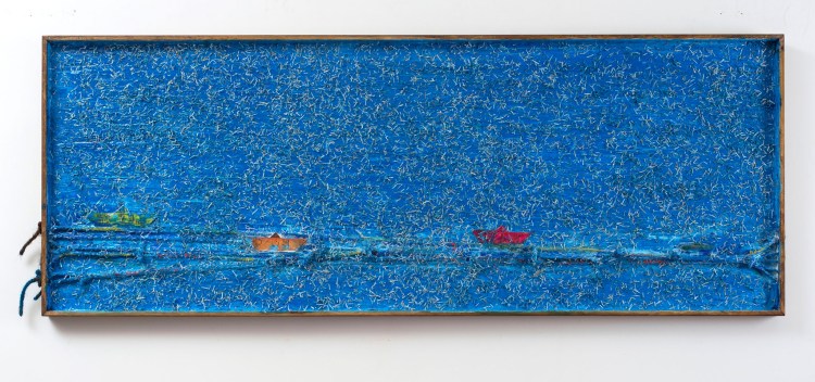 La musica è cambiata_3_tecnica mista_resina e carta su legno_42x152_2015